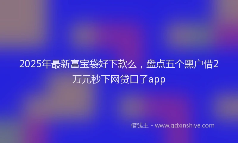 2025年最新富宝袋好下款么，盘点五个黑户借2万元秒下网贷口子app