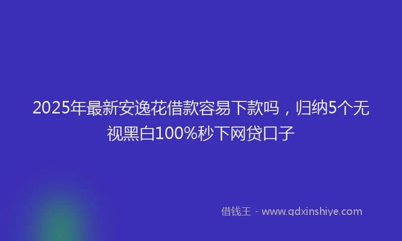 2025年最新安逸花借款容易下款吗，归纳5个无视黑白100%秒下网贷口子