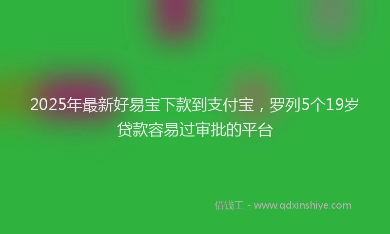 2025年最新好易宝下款到支付宝，罗列5个19岁贷款容易过审批的平台