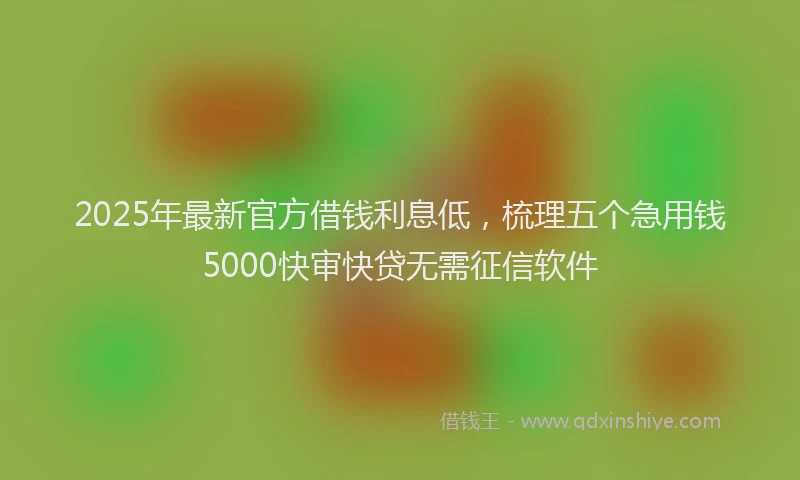 2025年最新官方借钱利息低，梳理五个急用钱5000快审快贷无需征信软件