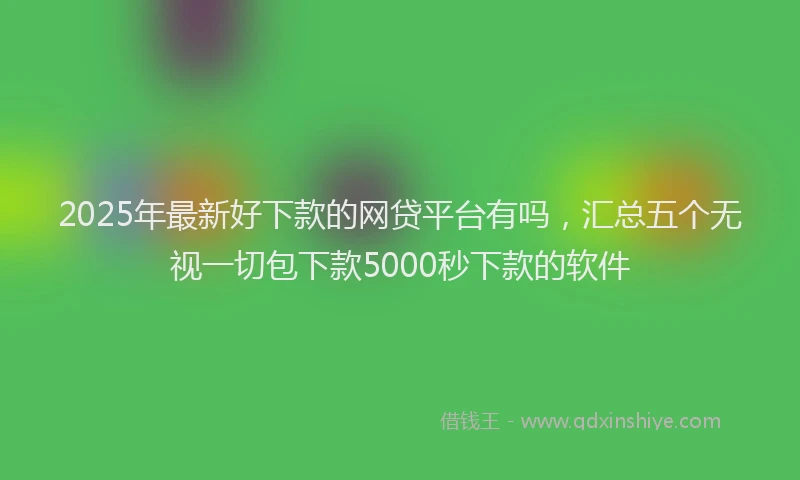 2025年最新好下款的网贷平台有吗，汇总五个无视一切包下款5000秒下款的软件