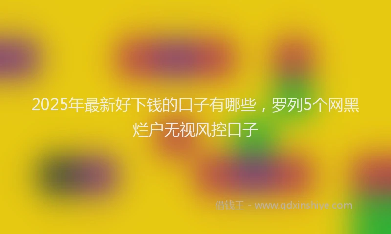 2025年最新好下钱的口子有哪些，罗列5个网黑烂户无视风控口子