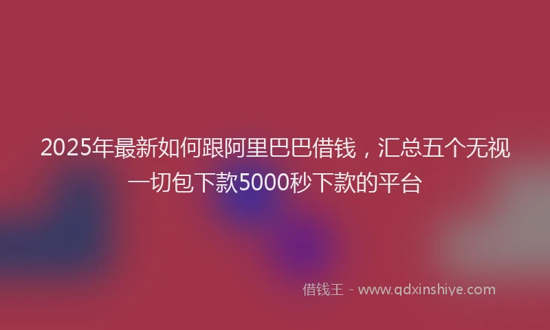 2025年最新如何跟阿里巴巴借钱，汇总五个无视一切包下款5000秒下款的平台