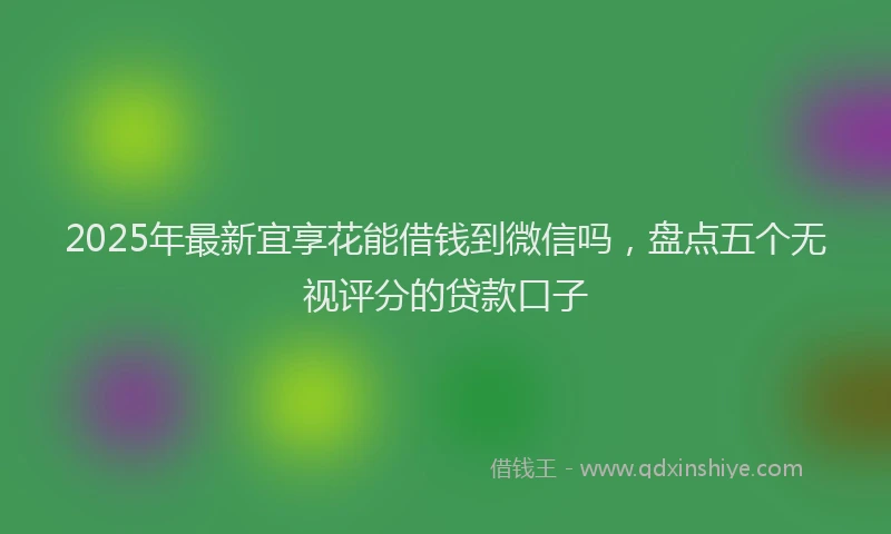 2025年最新宜享花能借钱到微信吗，盘点五个无视评分的贷款口子