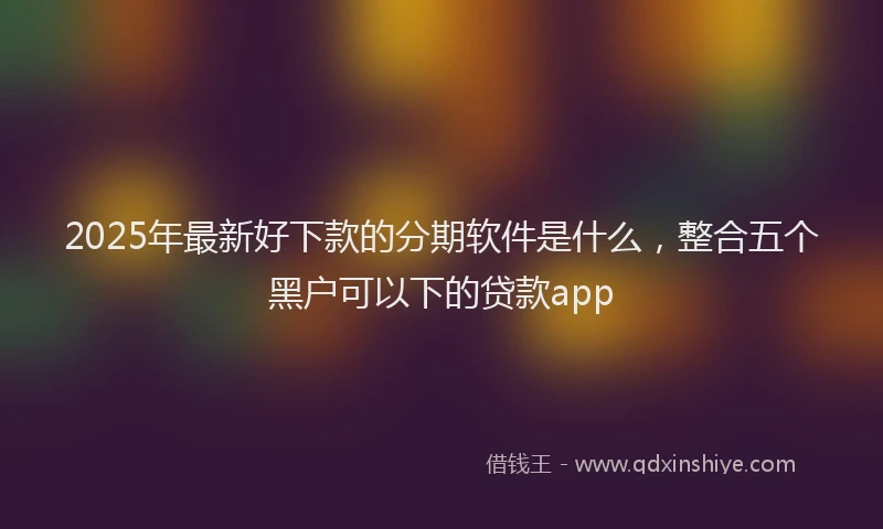 2025年最新好下款的分期软件是什么，整合五个黑户可以下的贷款app