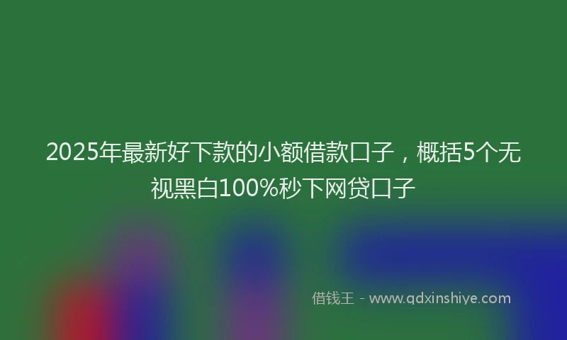 2025年最新好下款的小额借款口子，概括5个无视黑白100%秒下网贷口子