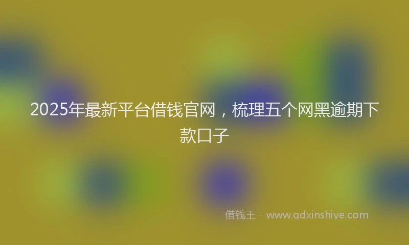 2025年最新平台借钱官网，梳理五个网黑逾期下款口子