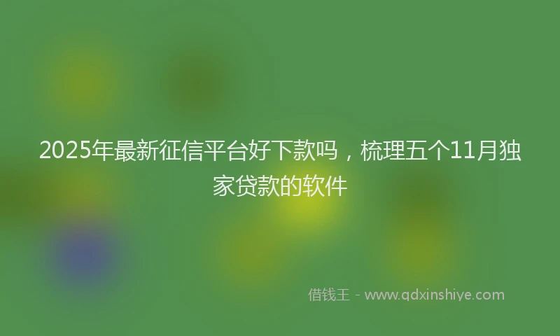 2025年最新征信平台好下款吗，梳理五个11月独家贷款的软件