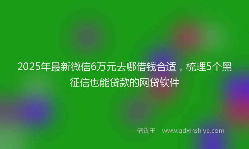 2025年最新微信6万元去哪借钱合适，梳理5个黑征信也能贷款的网贷软件