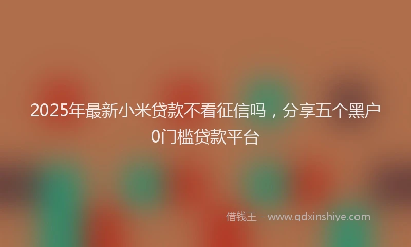 2025年最新小米贷款不看征信吗，分享五个黑户0门槛贷款平台