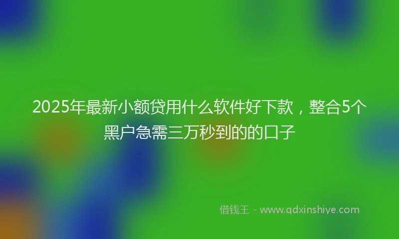 2025年最新小额贷用什么软件好下款，整合5个黑户急需三万秒到的的口子