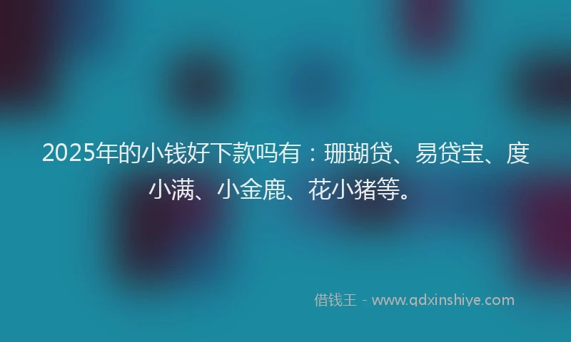 2025年的小钱好下款吗有：珊瑚贷、易贷宝、度小满、小金鹿、花小猪等。