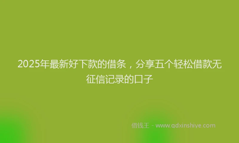 2025年最新好下款的借条，分享五个轻松借款无征信记录的口子
