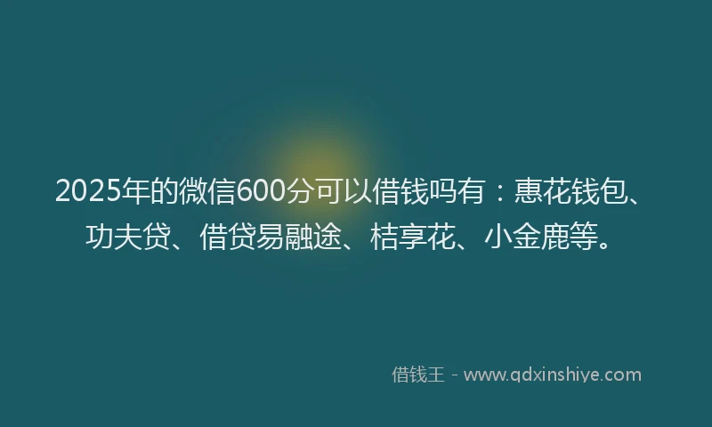 2025年的微信600分可以借钱吗有：惠花钱包、功夫贷、借贷易融途、桔享花、小金鹿等。