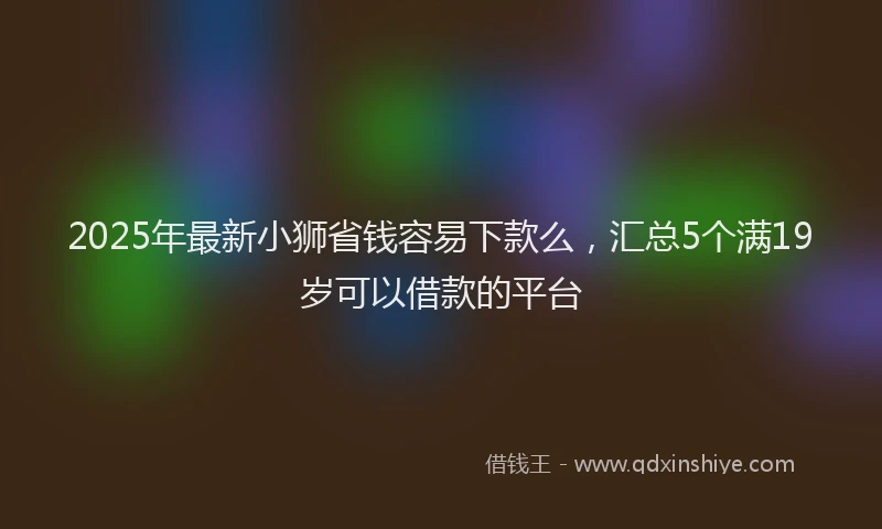 2025年最新小狮省钱容易下款么，汇总5个满19岁可以借款的平台