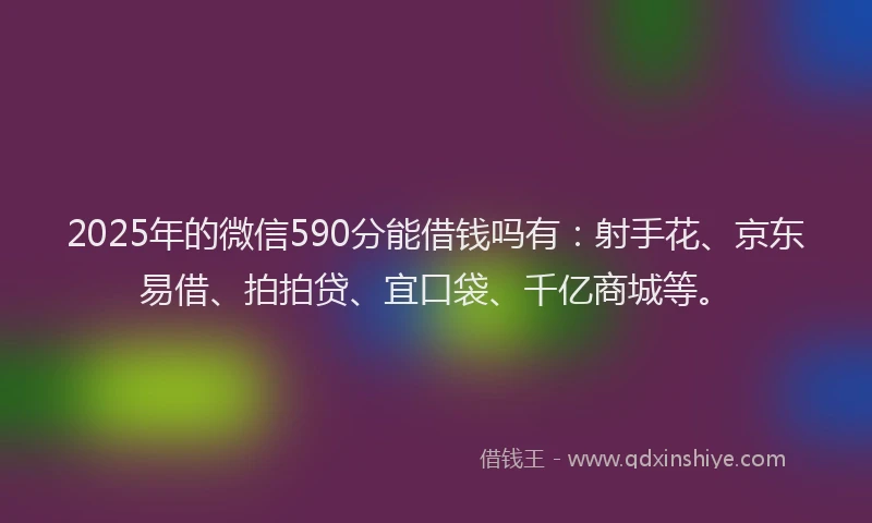2025年的微信590分能借钱吗有：射手花、京东易借、拍拍贷、宜口袋、千亿商城等。