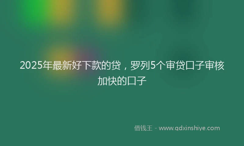 2025年最新好下款的贷，罗列5个审贷口子审核加快的口子