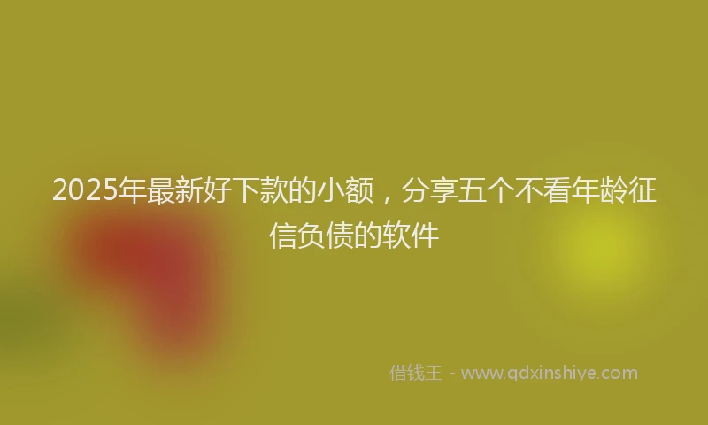 2025年最新好下款的小额，分享五个不看年龄征信负债的软件