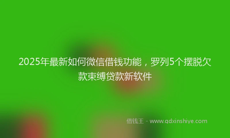 2025年最新如何微信借钱功能，罗列5个摆脱欠款束缚贷款新软件