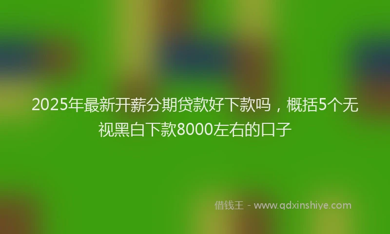 2025年最新开薪分期贷款好下款吗，概括5个无视黑白下款8000左右的口子