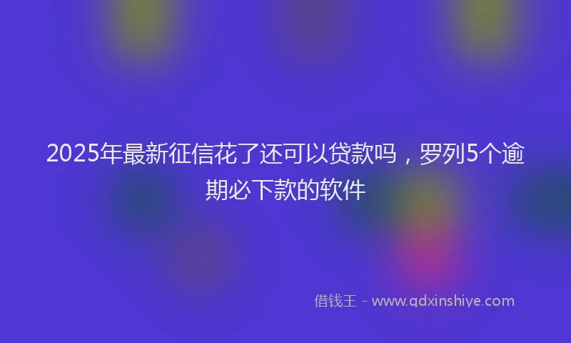 2025年最新征信花了还可以贷款吗，罗列5个逾期必下款的软件