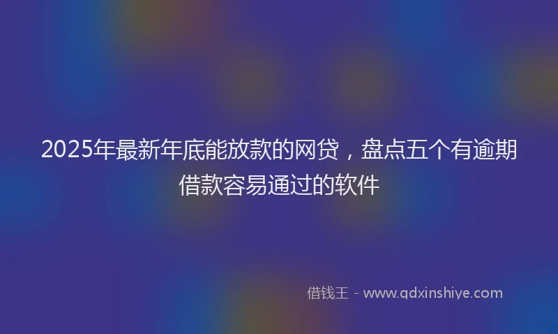 2025年最新年底能放款的网贷，盘点五个有逾期借款容易通过的软件