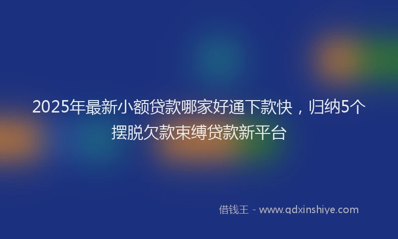2025年最新小额贷款哪家好通下款快，归纳5个摆脱欠款束缚贷款新平台