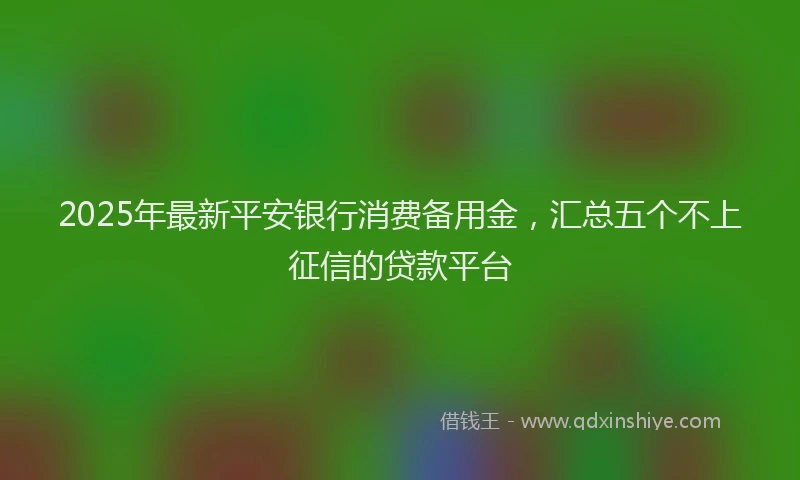 2025年最新平安银行消费备用金，汇总五个不上征信的贷款平台