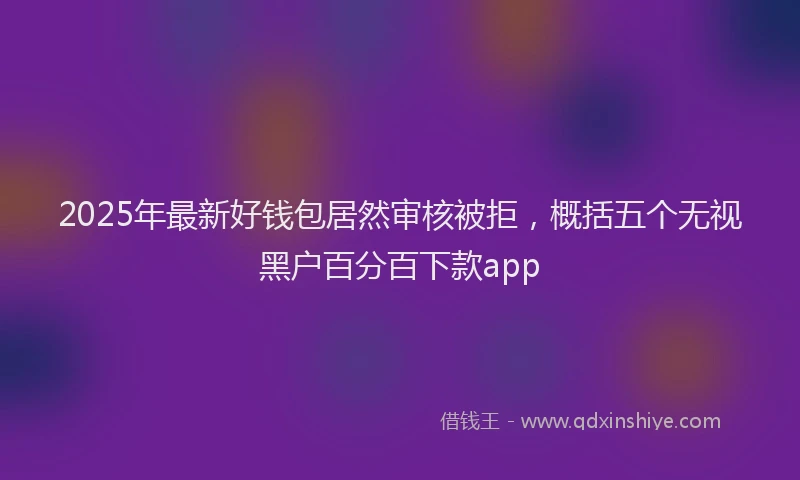 2025年最新好钱包居然审核被拒，概括五个无视黑户百分百下款app