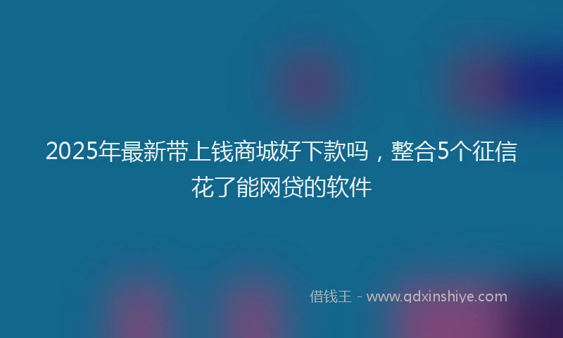 2025年最新带上钱商城好下款吗，整合5个征信花了能网贷的软件