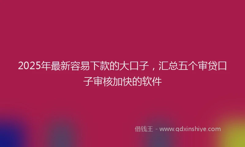 2025年最新容易下款的大口子，汇总五个审贷口子审核加快的软件