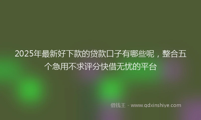 2025年最新好下款的贷款口子有哪些呢，整合五个急用不求评分快借无忧的平台