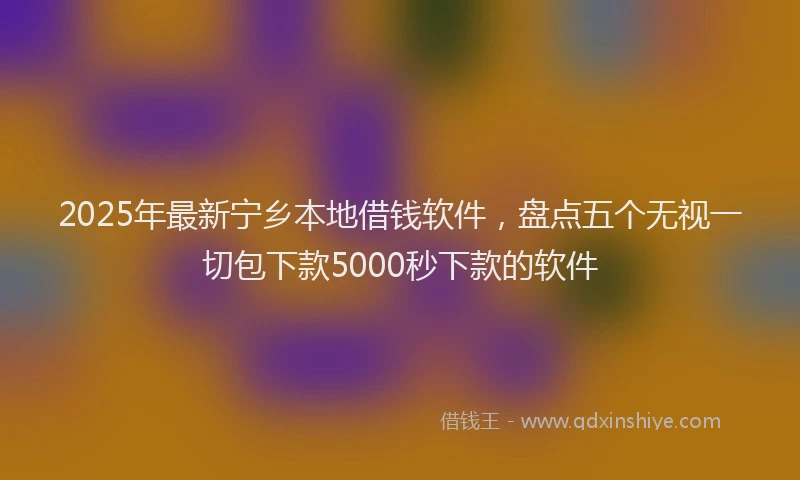 2025年最新宁乡本地借钱软件，盘点五个无视一切包下款5000秒下款的软件