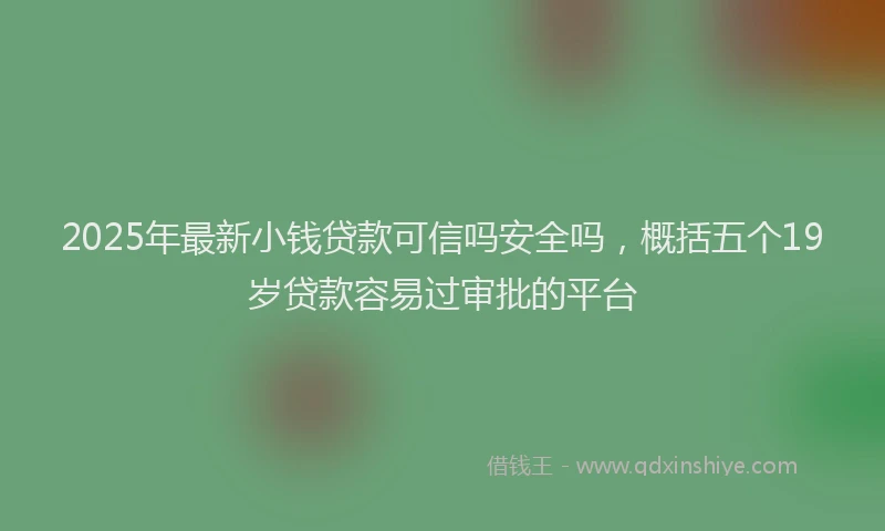 2025年最新小钱贷款可信吗安全吗，概括五个19岁贷款容易过审批的平台