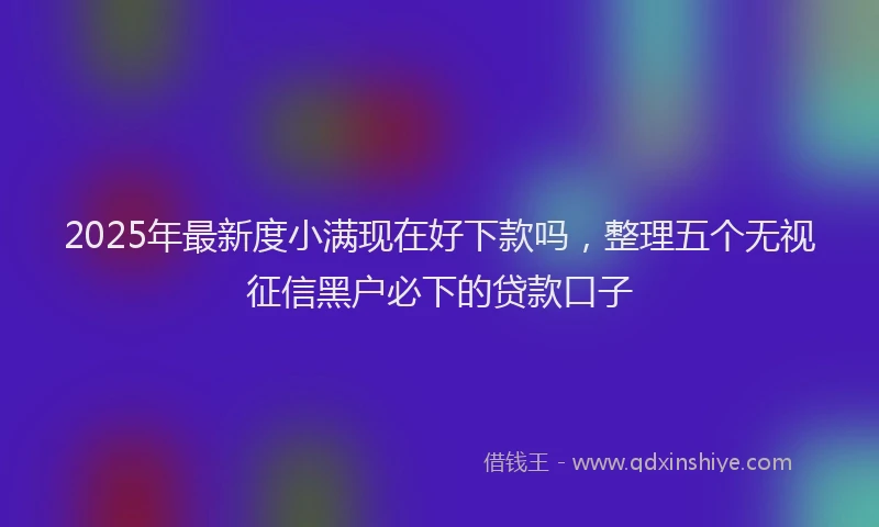 2025年最新度小满现在好下款吗，整理五个无视征信黑户必下的贷款口子