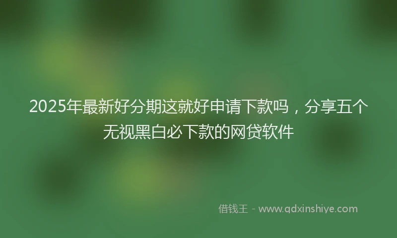 2025年最新好分期这就好申请下款吗，分享五个无视黑白必下款的网贷软件