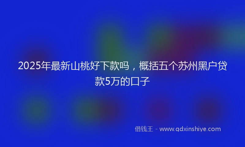 2025年最新山桃好下款吗，概括五个苏州黑户贷款5万的口子
