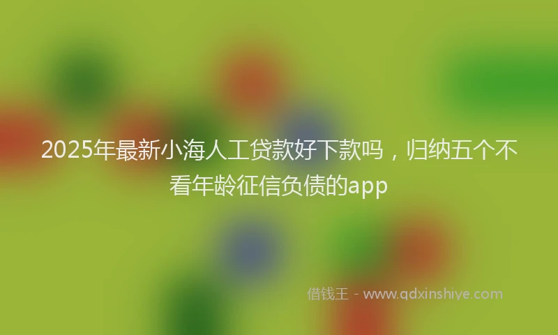 2025年最新小海人工贷款好下款吗，归纳五个不看年龄征信负债的app