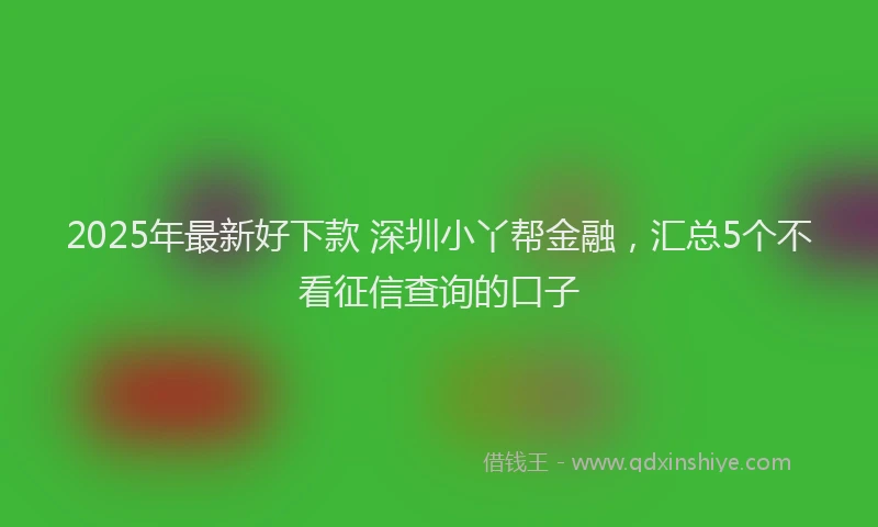 2025年最新好下款 深圳小丫帮金融，汇总5个不看征信查询的口子