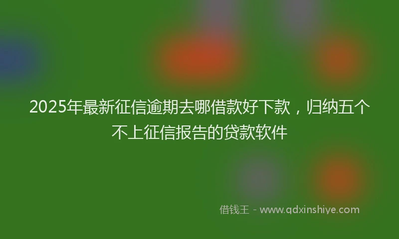 2025年最新征信逾期去哪借款好下款，归纳五个不上征信报告的贷款软件