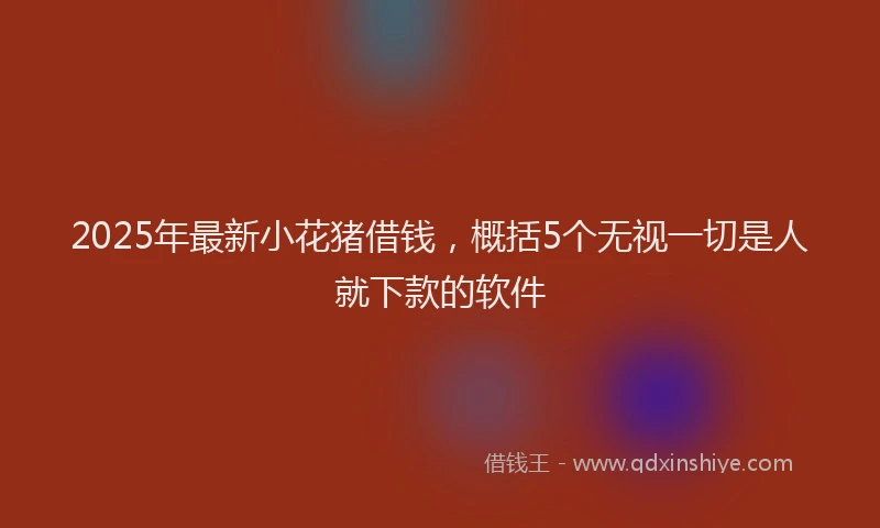 2025年最新小花猪借钱，概括5个无视一切是人就下款的软件