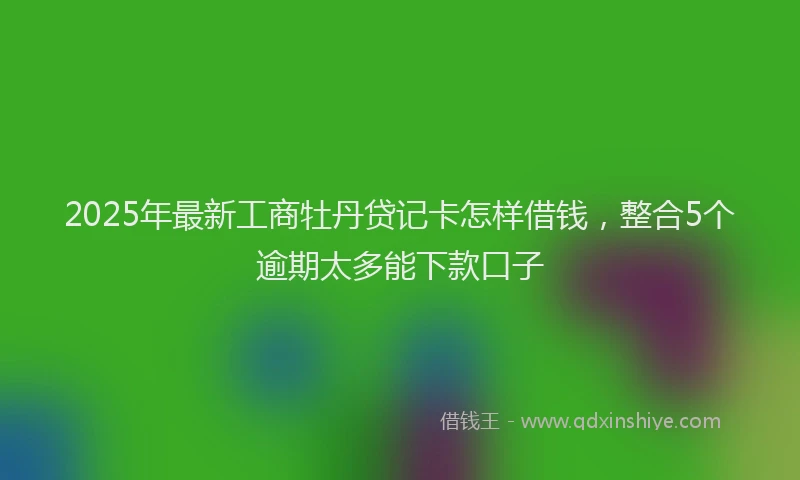 2025年最新工商牡丹贷记卡怎样借钱，整合5个逾期太多能下款口子