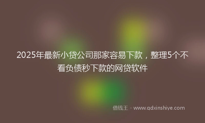 2025年最新小贷公司那家容易下款，整理5个不看负债秒下款的网贷软件