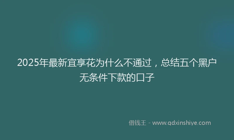 2025年最新宜享花为什么不通过，总结五个黑户无条件下款的口子