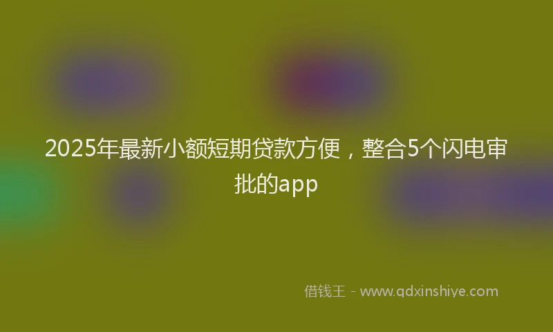 2025年最新小额短期贷款方便，整合5个闪电审批的app