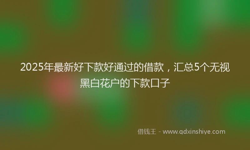 2025年最新好下款好通过的借款，汇总5个无视黑白花户的下款口子