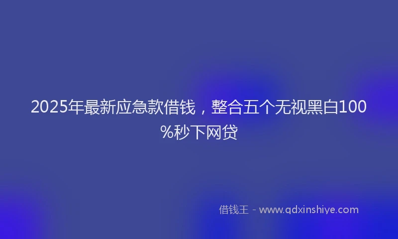 2025年最新应急款借钱，整合五个无视黑白100%秒下网贷