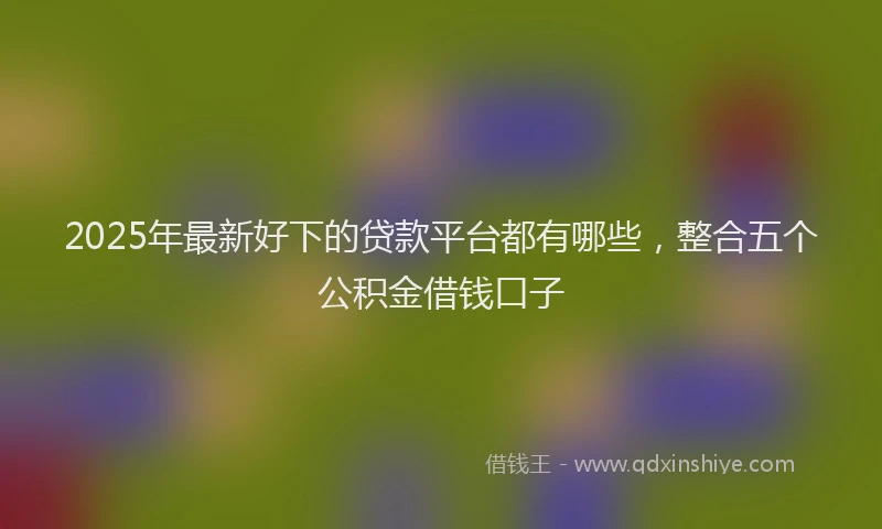 2025年最新好下的贷款平台都有哪些，整合五个公积金借钱口子