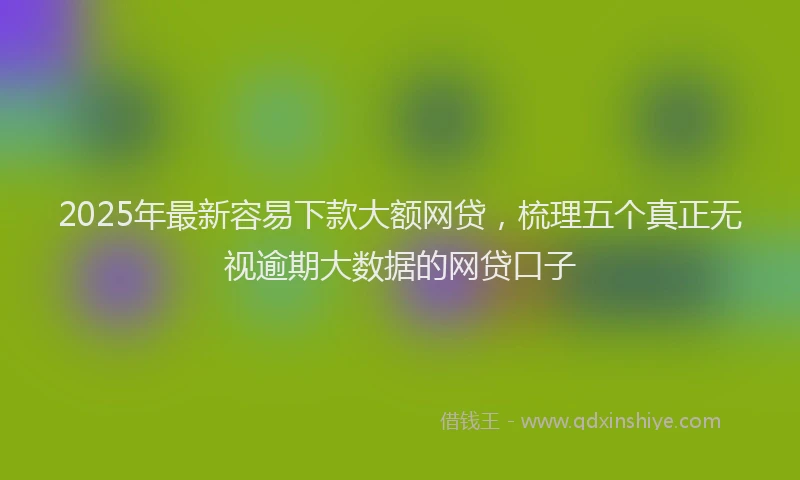 2025年最新容易下款大额网贷，梳理五个真正无视逾期大数据的网贷口子