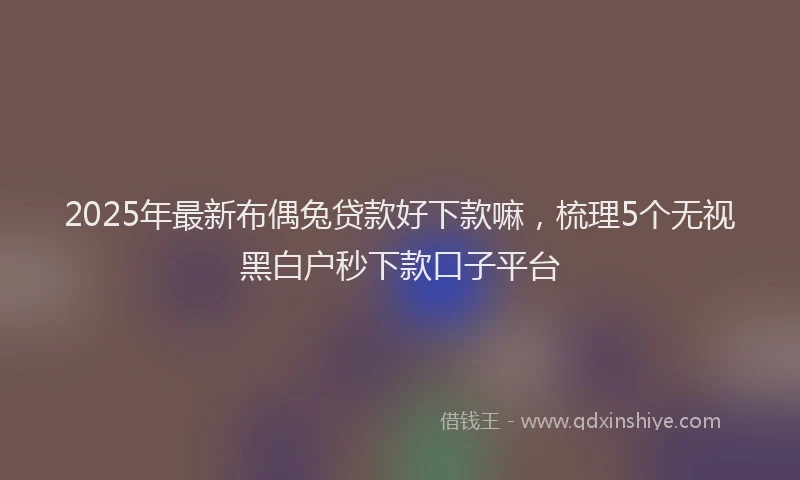 2025年最新布偶兔贷款好下款嘛，梳理5个无视黑白户秒下款口子平台